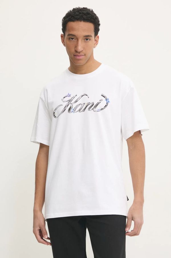 Karl Kani Pamučna majica Karl Kani za muškarce, boja: bijela, s tiskom, 60300185