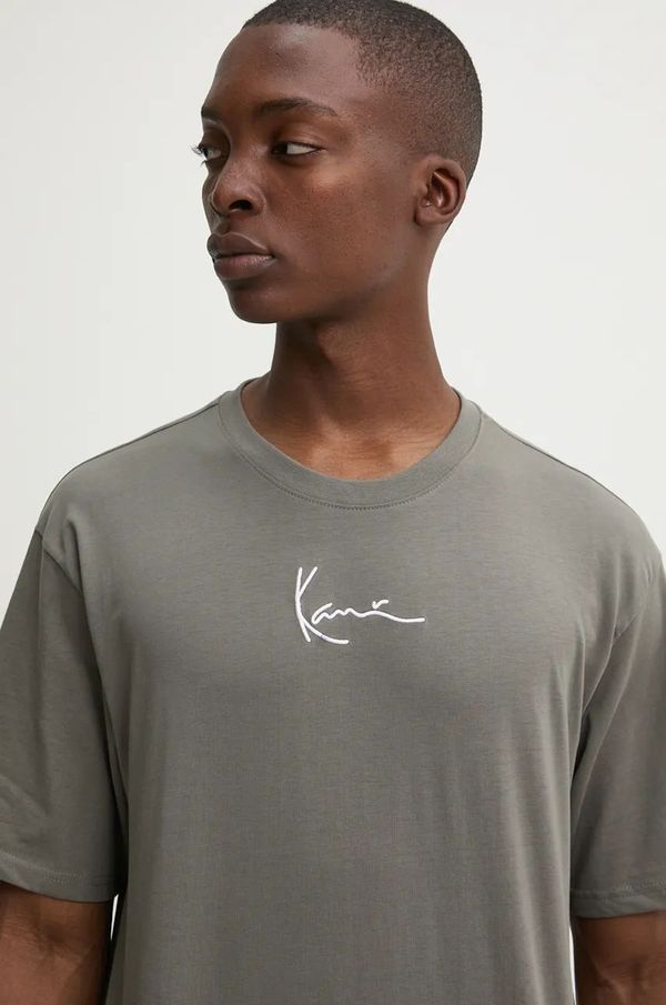 Karl Kani Pamučna majica Karl Kani za muškarce, boja: siva, bez uzorka, 60300100