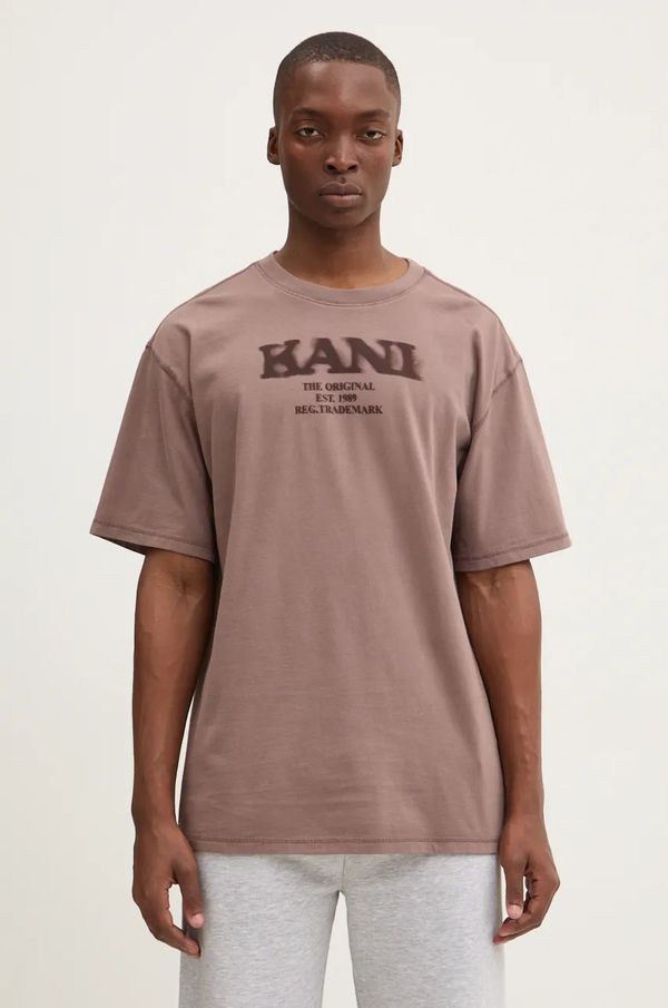 Karl Kani Pamučna majica Karl Kani za muškarce, boja: smeđa, s tiskom, 60300094