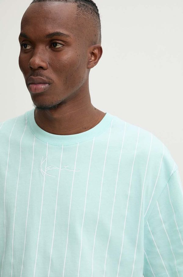 Karl Kani Pamučna majica Karl Kani za muškarce, boja: tirkizna, s uzorkom, 60300091