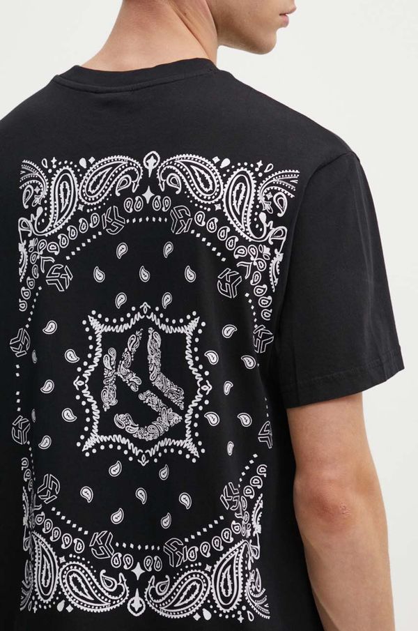 Karl Lagerfeld Jeans Pamučna majica Karl Lagerfeld Jeans za muškarce, boja: crna, s tiskom, 245D1704