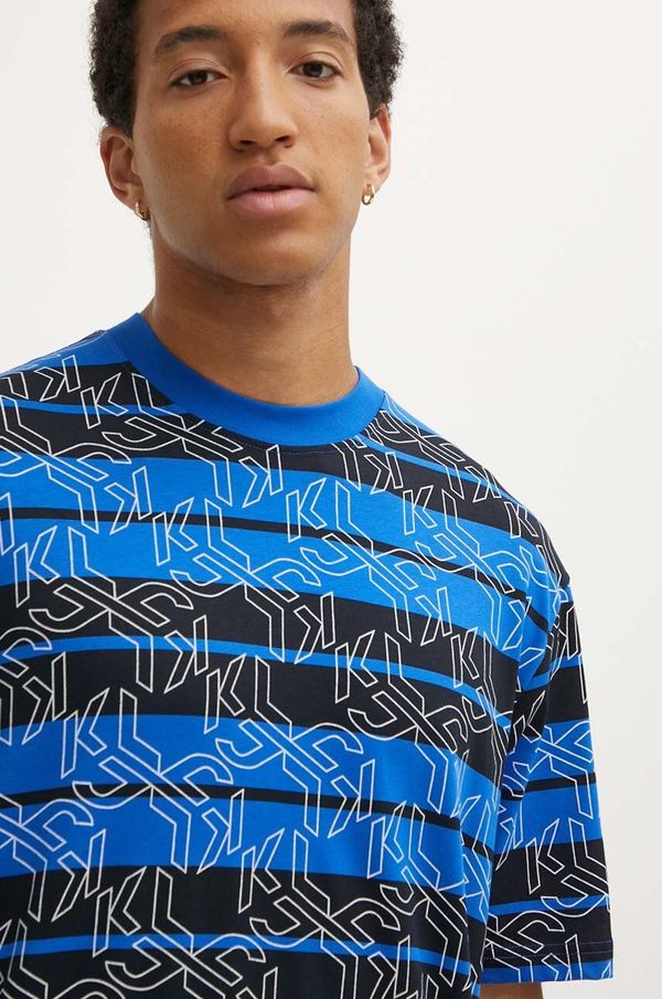 Karl Lagerfeld Jeans Pamučna majica Karl Lagerfeld Jeans za muškarce, boja: tamno plava, s uzorkom, 245D1703