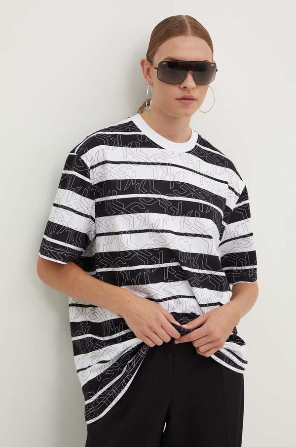 Karl Lagerfeld Jeans Pamučna majica Karl Lagerfeld Jeans za žene, boja: crna, 245J1706