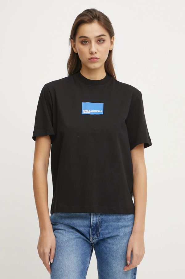 Karl Lagerfeld Jeans Pamučna majica Karl Lagerfeld Jeans za žene, boja: crna, A1W17006