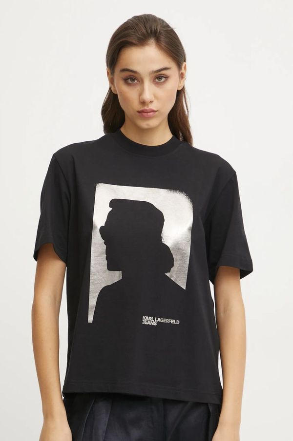 Karl Lagerfeld Jeans Pamučna majica Karl Lagerfeld Jeans za žene, boja: crna, A1W17032