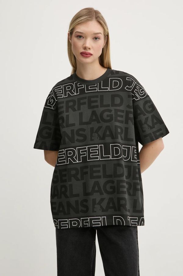 Karl Lagerfeld Jeans Pamučna majica Karl Lagerfeld Jeans za žene, boja: siva, A1W17110