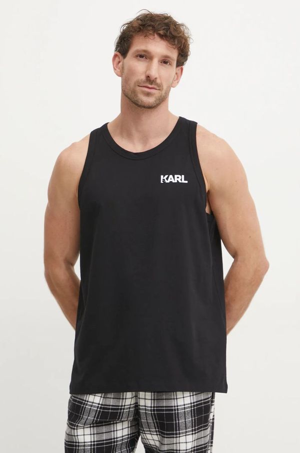 Karl Lagerfeld Pamučna majica Karl Lagerfeld za muškarce, boja: crna, A1M46069