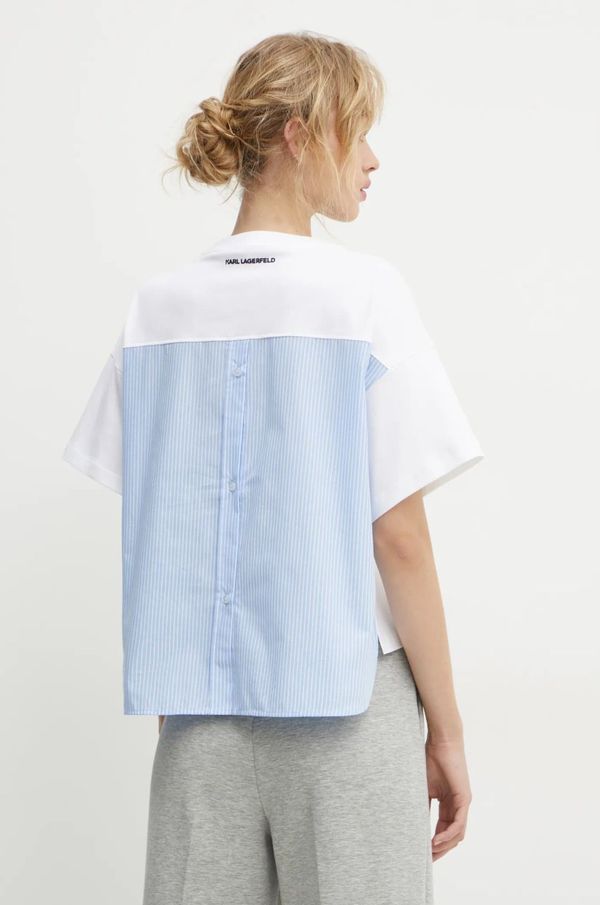 Karl Lagerfeld Pamučna majica Karl Lagerfeld za žene, boja: bijela, A1W17135