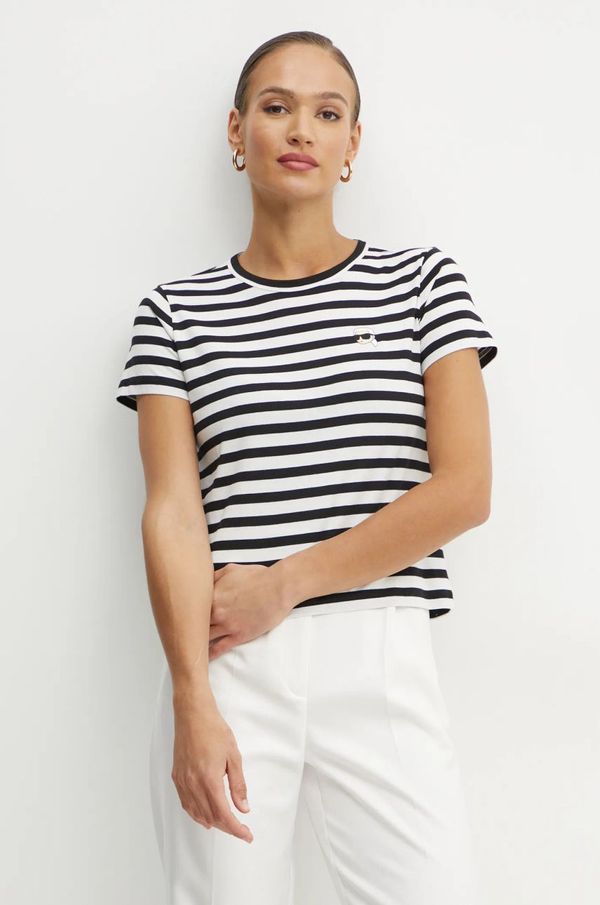 Karl Lagerfeld Pamučna majica Karl Lagerfeld za žene, boja: crna, A1W17099