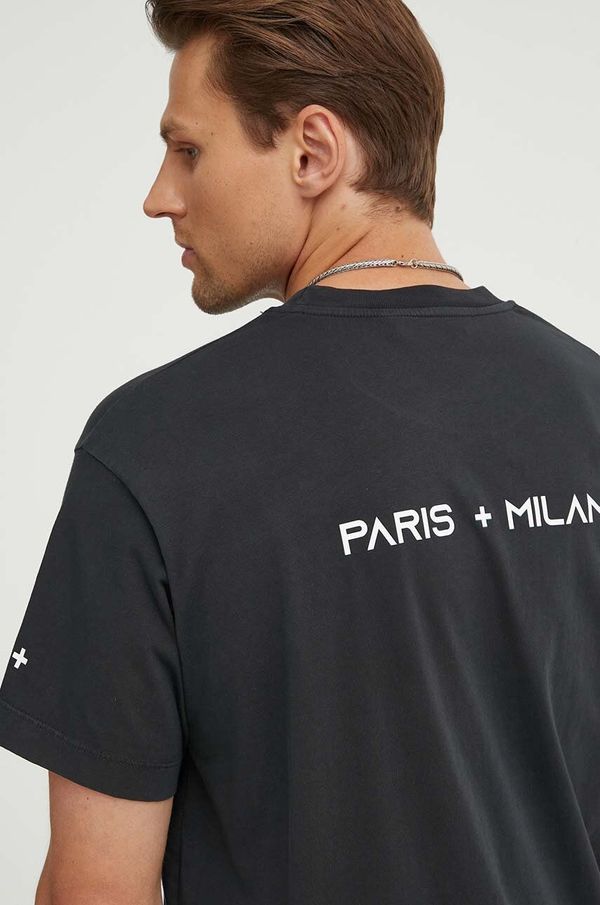 K+LUSHA Pamučna majica K+LUSHA za muškarce, boja: crna, bez uzorka, KLFORCO TJ010PX