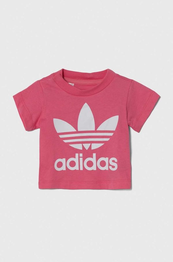 adidas Originals Pamučna majica kratkih rukava za bebe adidas Originals TREFOIL TEE boja: ružičasta