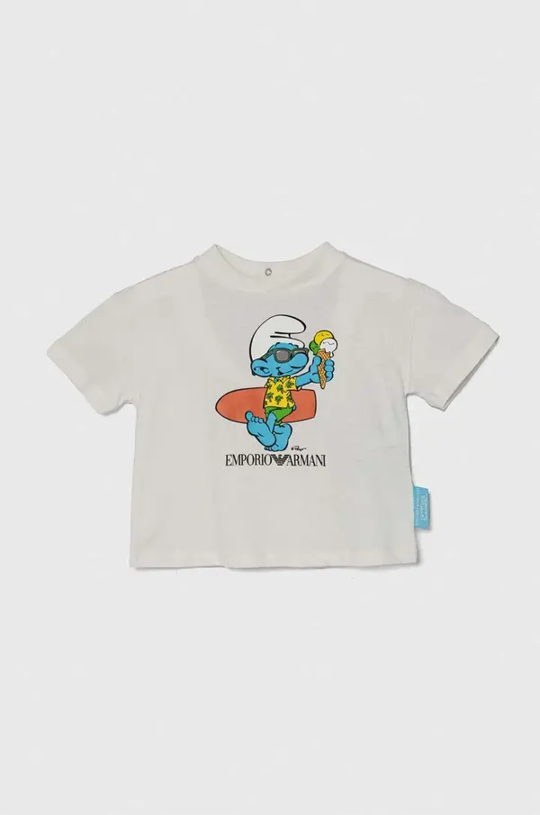Emporio Armani Pamučna majica kratkih rukava za bebe Emporio Armani x The Smurfs