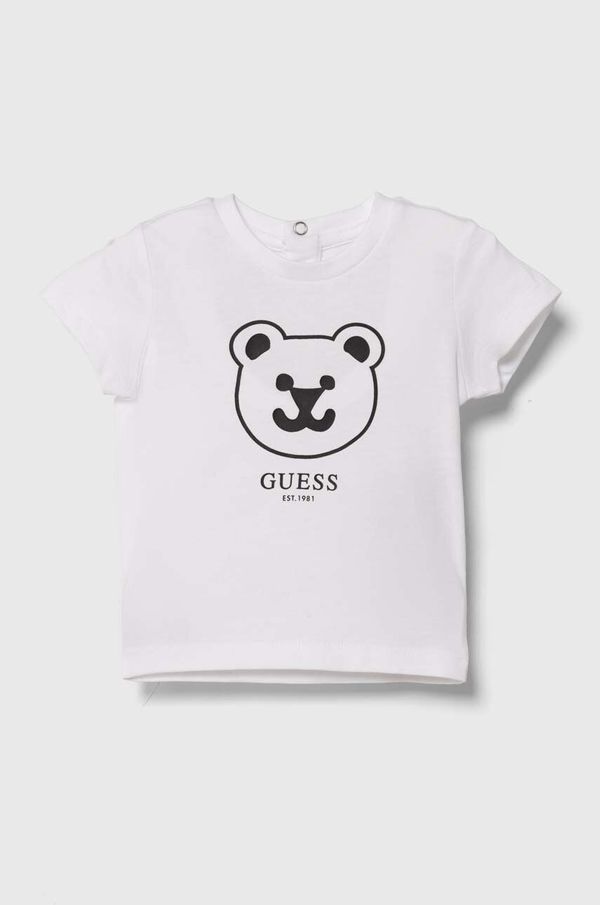 Guess Pamučna majica kratkih rukava za bebe Guess boja: bijela, s tiskom, N4YI07 K8HM4