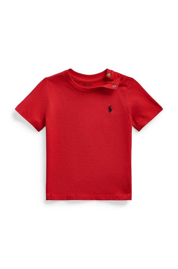 Polo Ralph Lauren Pamučna majica kratkih rukava za bebe Polo Ralph Lauren boja: crvena, bez uzorka, 320832904036