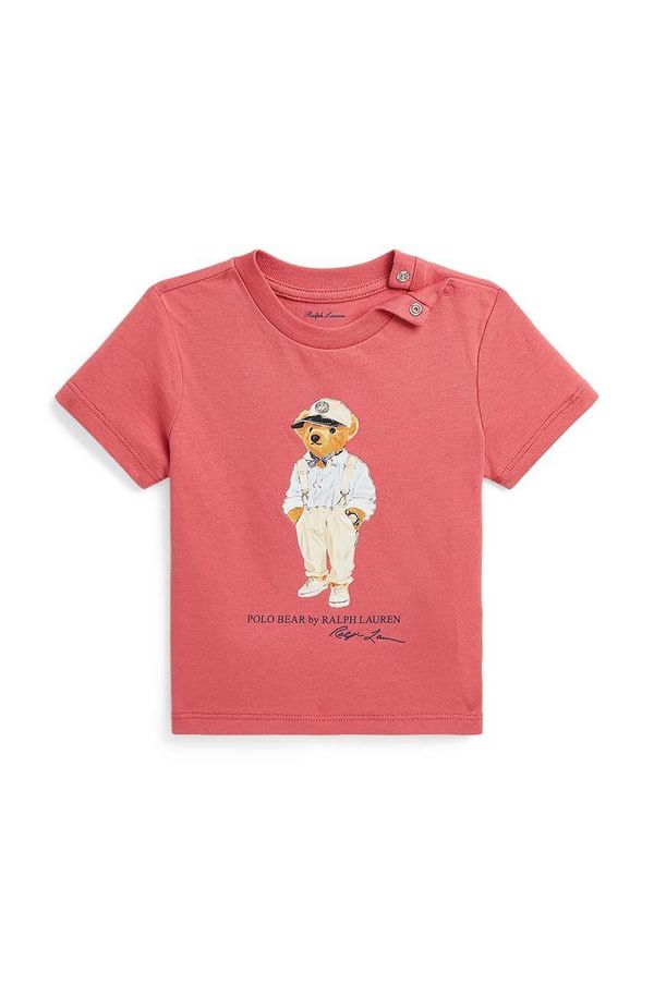 Polo Ralph Lauren Pamučna majica kratkih rukava za bebe Polo Ralph Lauren boja: crvena, s tiskom, 320853828032