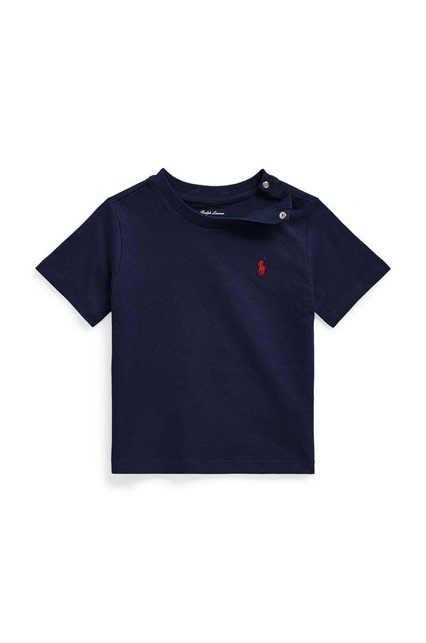 Polo Ralph Lauren Pamučna majica kratkih rukava za bebe Polo Ralph Lauren boja: tamno plava, bez uzorka, 320832904035