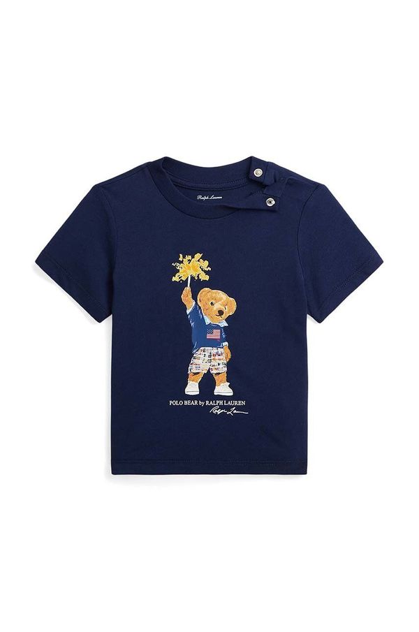 Polo Ralph Lauren Pamučna majica kratkih rukava za bebe Polo Ralph Lauren boja: tamno plava, s tiskom, 320853828033