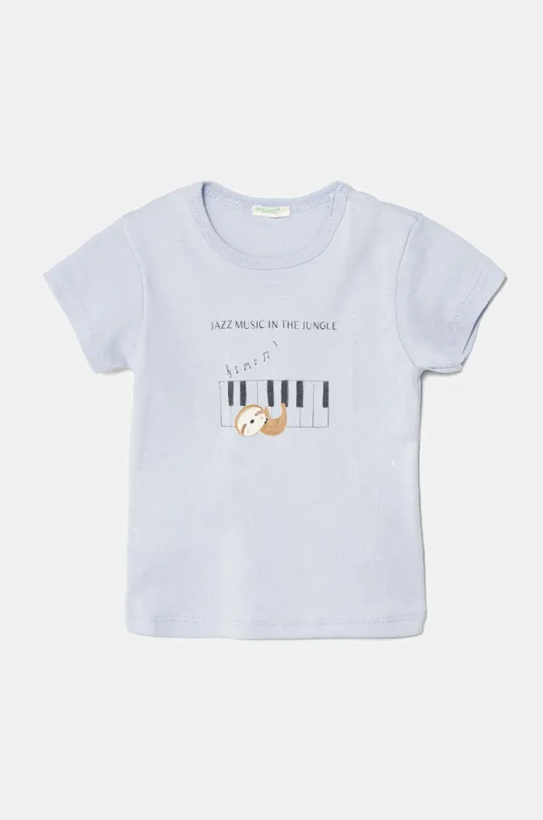 United Colors of Benetton Pamučna majica kratkih rukava za bebe United Colors of Benetton s tiskom, 3I9WA1065