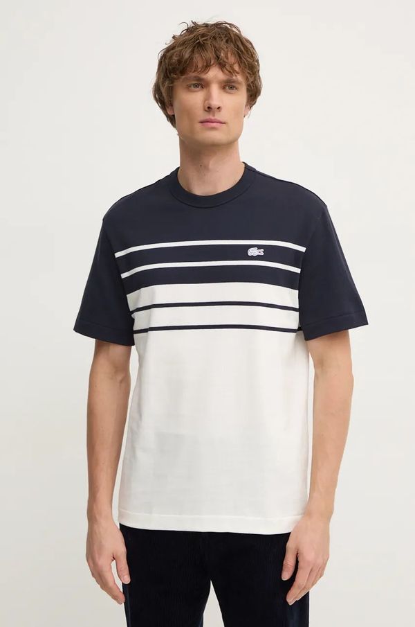 Lacoste Pamučna majica Lacoste za muškarce, boja: tamno plava, s uzorkom, TH8130