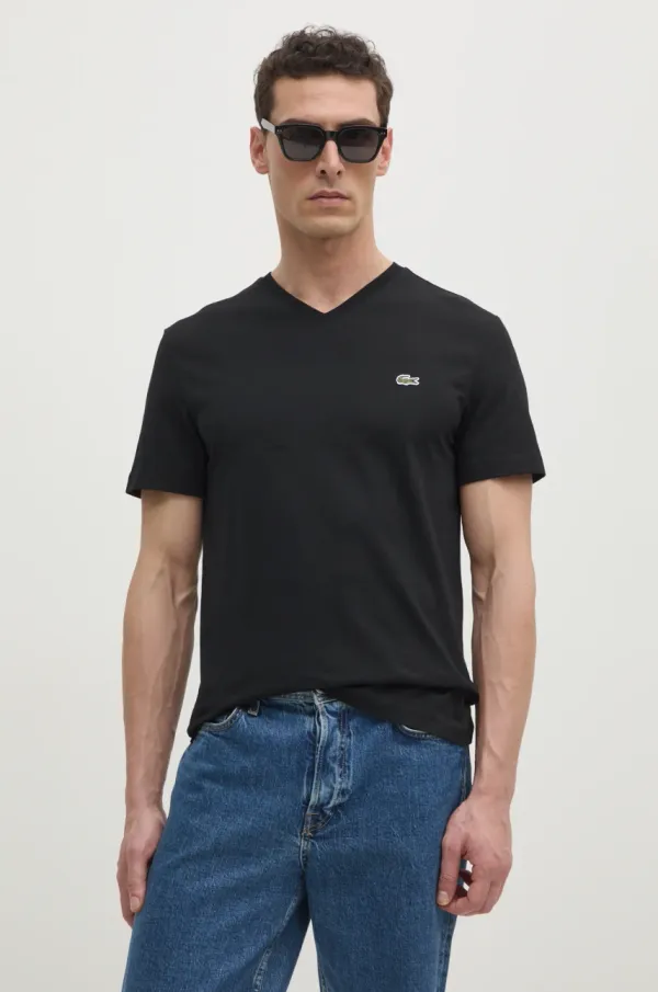 Lacoste Pamučna majica Lacoste za muškarce, boja: zelena, bez uzorka, TH5077