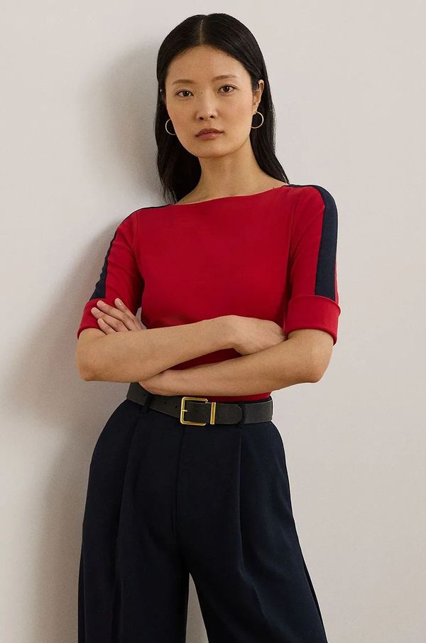 Lauren Ralph Lauren Pamučna majica Lauren Ralph Lauren za žene, boja: crvena, 200957589