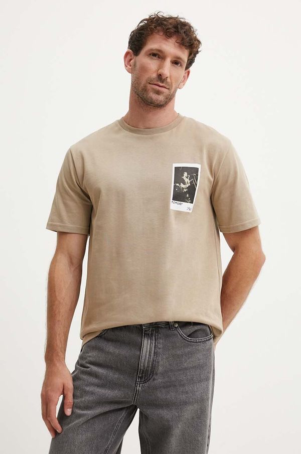 Les Deux Pamučna majica Les Deux za muškarce, boja: bež, s tiskom, LDM101194