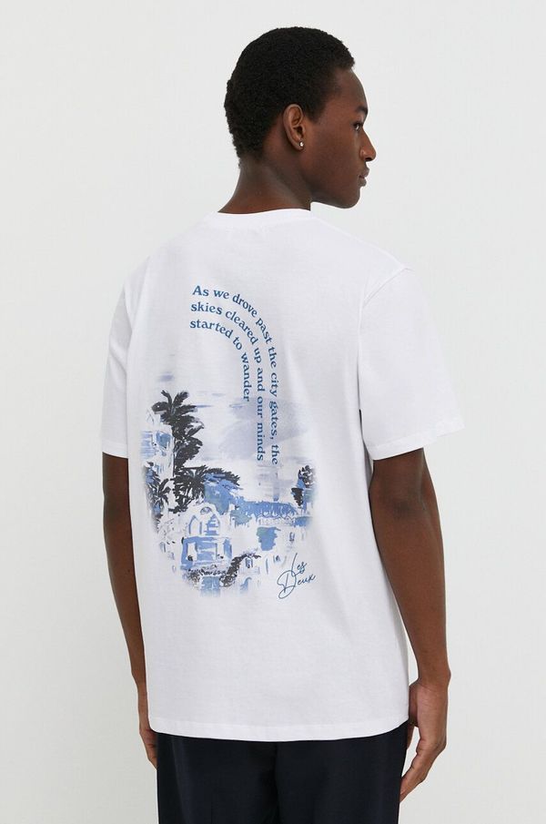 Les Deux Pamučna majica Les Deux za muškarce, boja: bijela, s tiskom