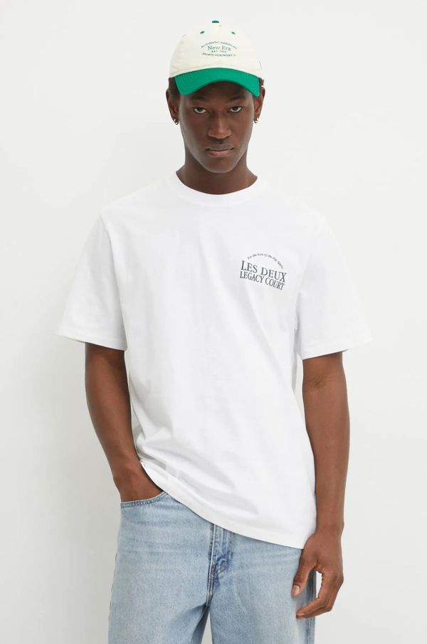 Les Deux Pamučna majica Les Deux za muškarce, boja: bijela, s tiskom, LDM101204