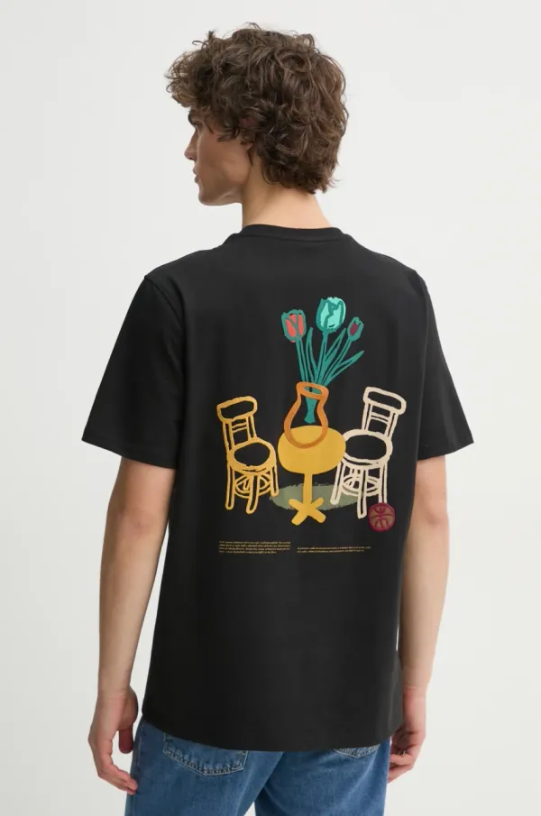 Les Deux Pamučna majica Les Deux za muškarce, boja: crna, s tiskom, LDM101221