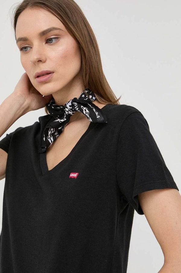 Levi's Pamučna majica Levi's 2-pack boja: crna