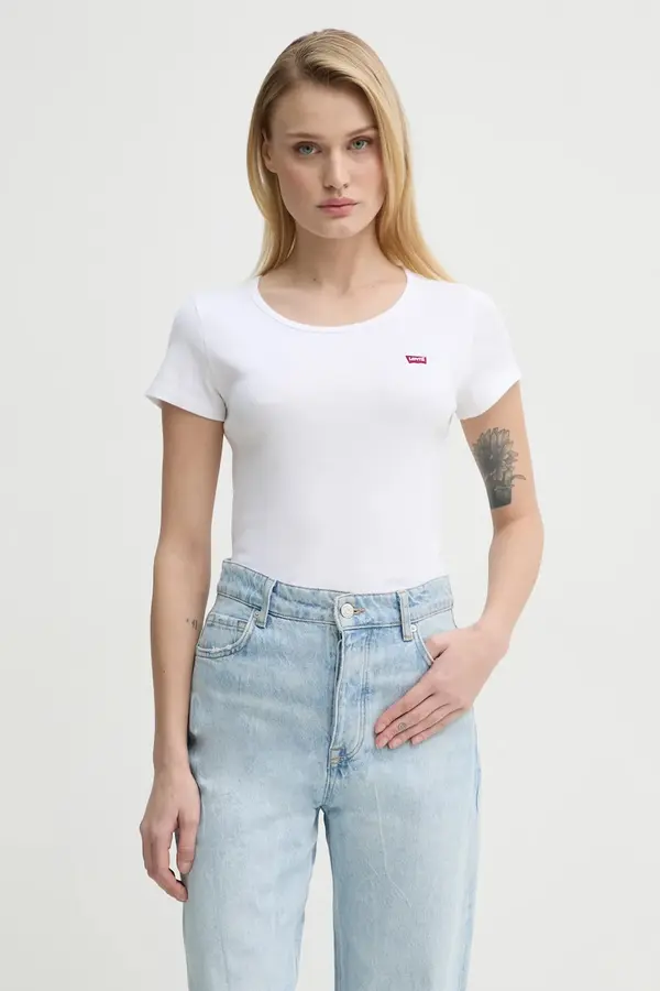 Levi's Pamučna majica Levi's 2PACK CREWNECK TEE 2-pack za žene, boja: bijela, 74856