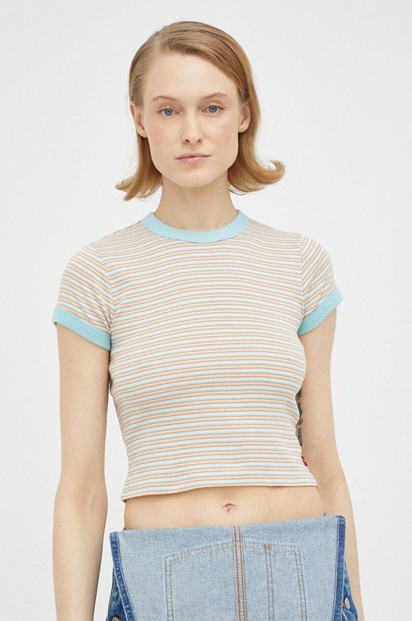 Levi's Pamučna majica Levi's boja: bež