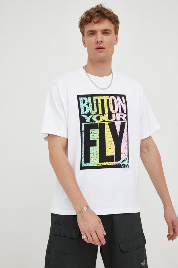 Levi's Pamučna majica Levi's boja: bijela, s tiskom