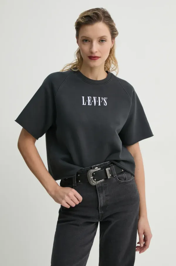 Levi's Pamučna majica Levi's GR DIANA SS SWEATSHIRT za žene, boja: siva, 001JX