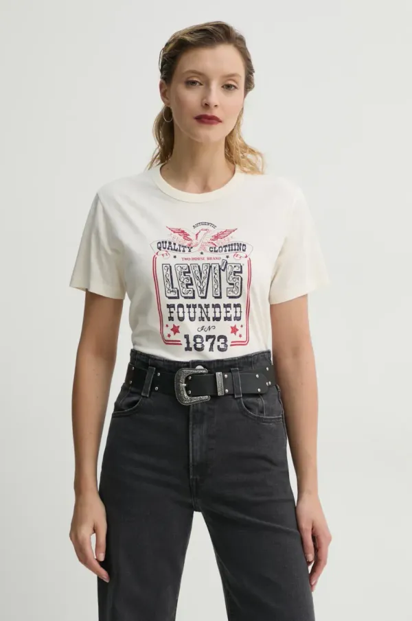 Levi's Pamučna majica Levi's GRAPHIC ICONIC TEE za žene, boja: bež, A8802
