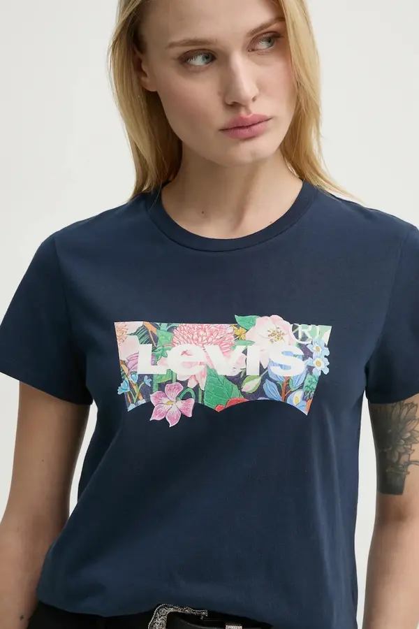 Levi's Pamučna majica Levi's LSE THE PERFECT TEE za žene, boja: tamno plava, A2086