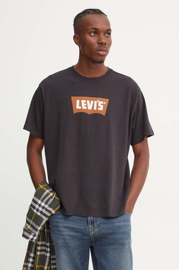 Levi's Pamučna majica Levi's za muškarce, boja: crna, s tiskom, 000RY