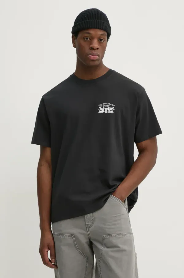 Levi's Pamučna majica Levi's za muškarce, boja: crna, s tiskom, 87373