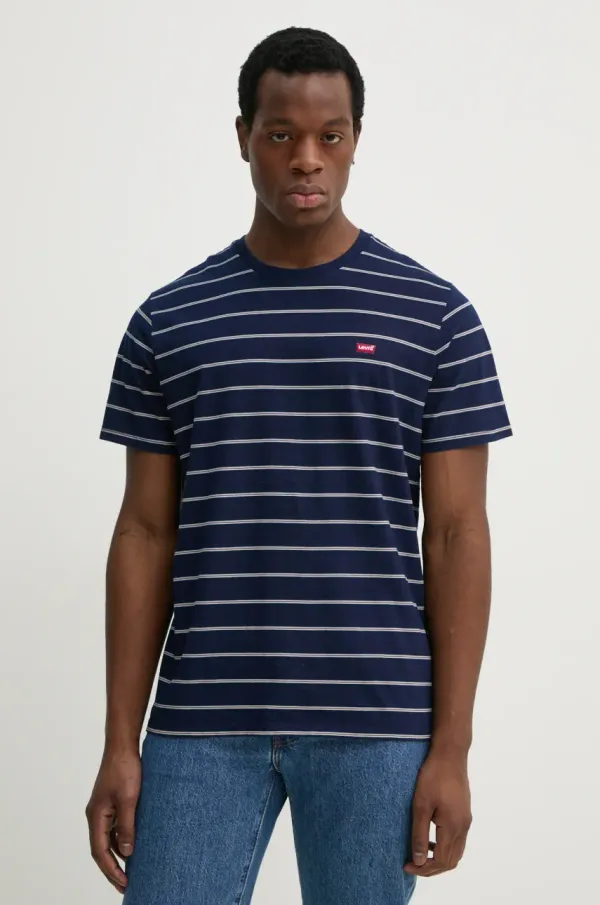 Levi's Pamučna majica Levi's za muškarce, boja: tamno plava, bez uzorka