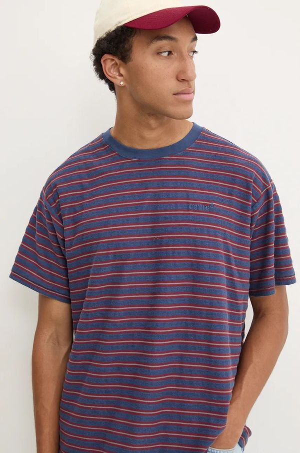 Levi's Pamučna majica Levi's za muškarce, boja: tamno plava, s uzorkom, A0637
