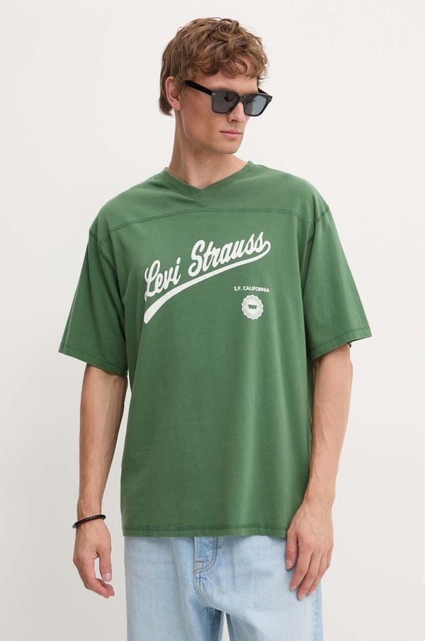 Levi's Pamučna majica Levi's za muškarce, boja: zelena, s tiskom, A9450