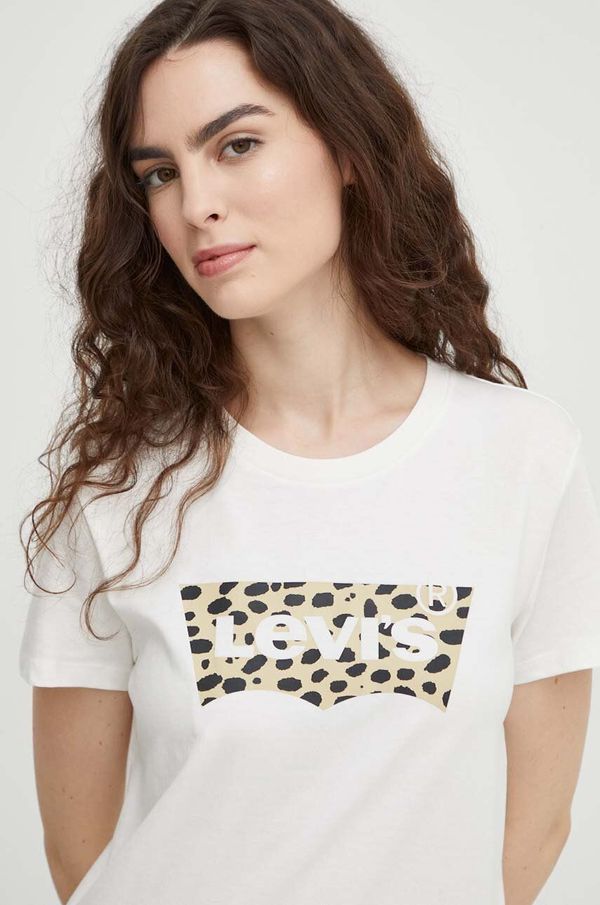 Levi's Pamučna majica Levi's za žene, boja: bež