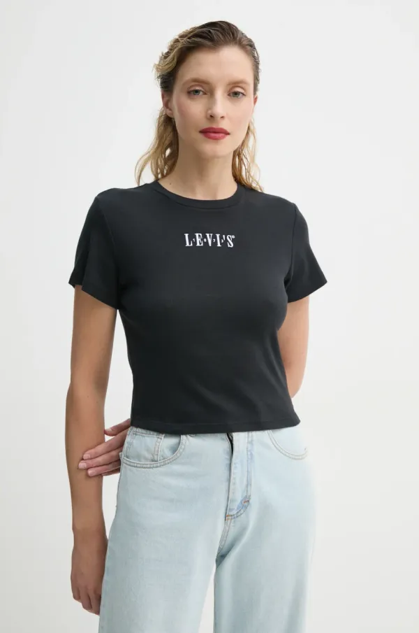 Levi's Pamučna majica Levi's za žene, boja: crna, A8798