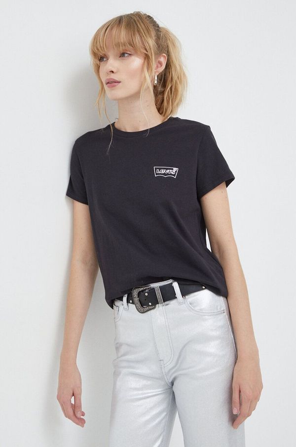 Levi's Pamučna majica Levi's za žene, boja: crna