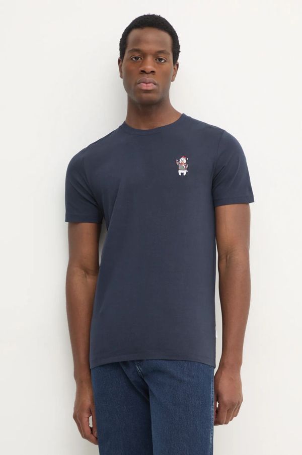 Lindbergh Pamučna majica Lindbergh za muškarce, boja: tamno plava, s aplikacijom, 30-400313