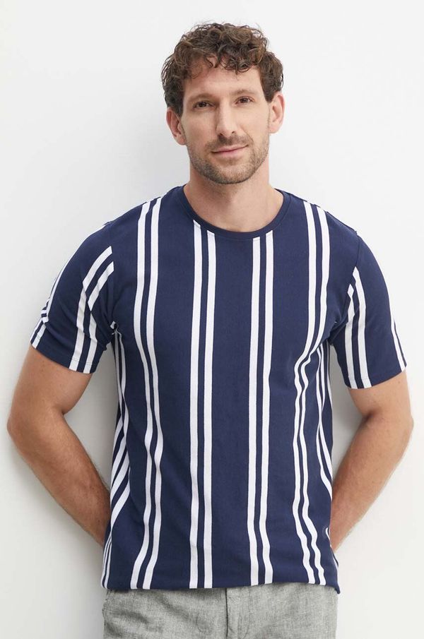 Lindbergh Pamučna majica Lindbergh za muškarce, boja: tamno plava, s uzorkom, 30-400009