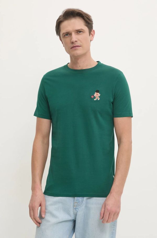 Lindbergh Pamučna majica Lindbergh za muškarce, boja: zelena, s aplikacijom, 30-400313