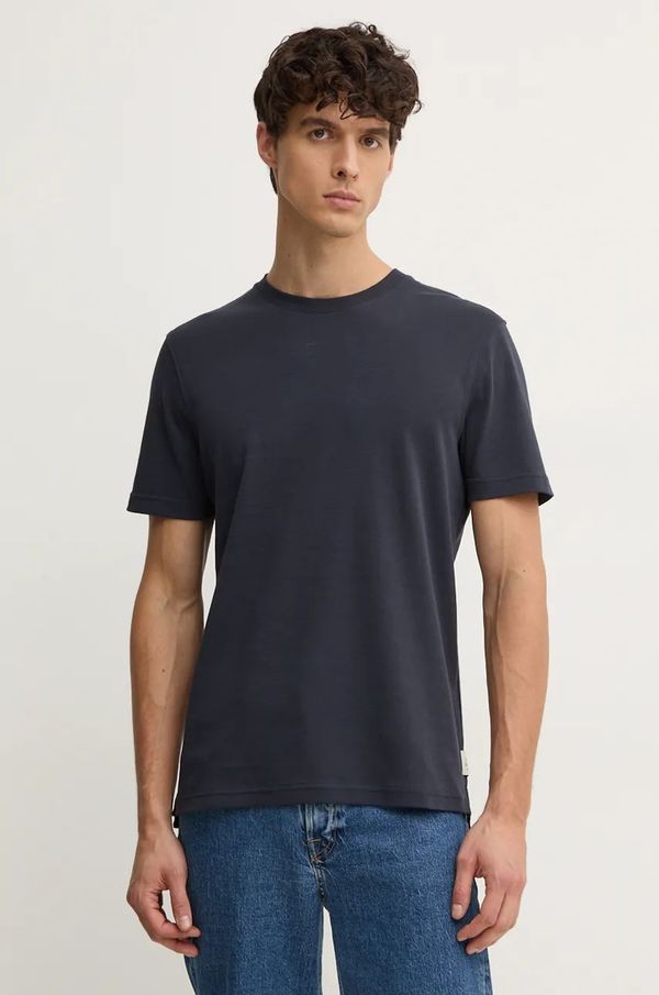 Liu Jo Pamučna majica Liu Jo za muškarce, boja: tamno plava, bez uzorka, QF4143 J4810