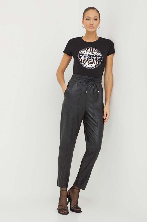 Liu Jo Pamučna majica Liu Jo za žene, boja: crna