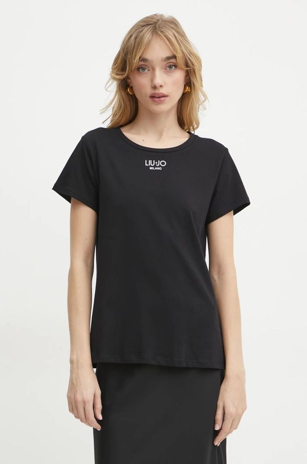 Liu Jo Pamučna majica Liu Jo za žene, boja: crna, TA5170 JS923